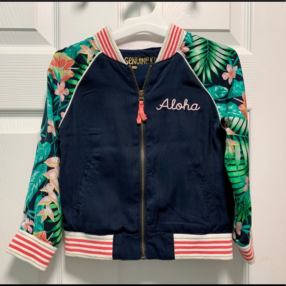 Hawaiian bomber jacket for toddler girls